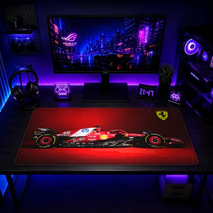 Mousepad Gamer F1 Ferrari Leclerc Monoplaza Formato XXL