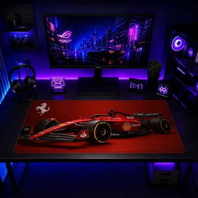 Mousepad Gamer F1 Ferrari Rojo Escuderia Formato XXL 2