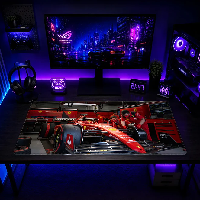Mousepad Gamer F1 Ferrari Mecanicos Formato XXL 2