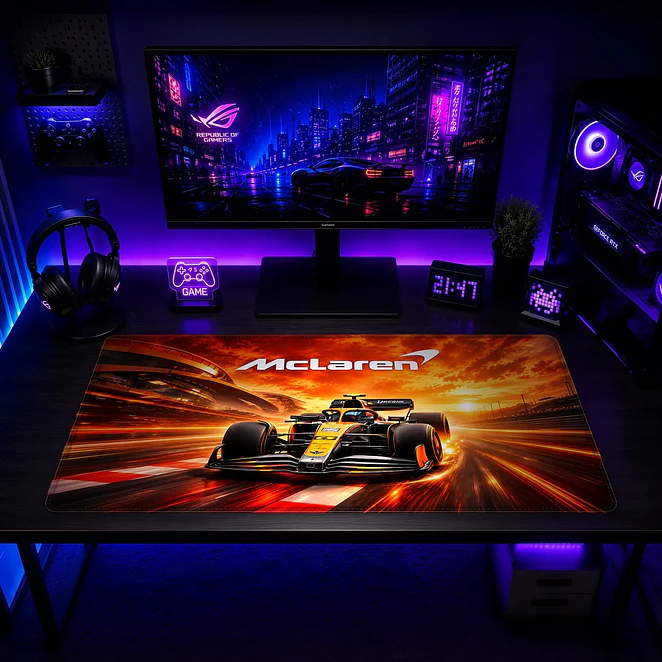 Mousepad Gamer F1 McLaren Atardecer en Pista Formato XXL 2
