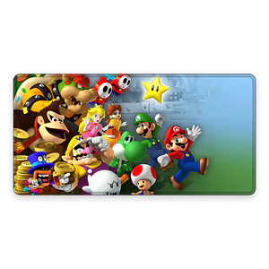 Mousepad Gamer Super Mario Personajes Reunidos Formato XXL