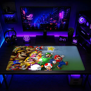 Mousepad Gamer Super Mario Personajes Reunidos Formato XXL