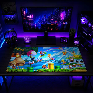Mousepad Gamer Super Mario Mundo Arcoiris Formato XXL