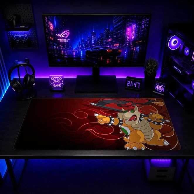 Mousepad Gamer Super Mario Bowser Sombras Formato XXL 2
