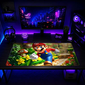 Mousepad Gamer Super Mario Aventura Floral Formato XXL