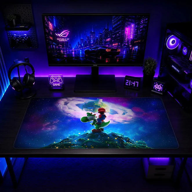 Mousepad Gamer Super Mario Galaxy Mundo Formato XXL 2