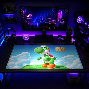 Mousepad Gamer Super Mario Yoshi Nubes Formato XXL