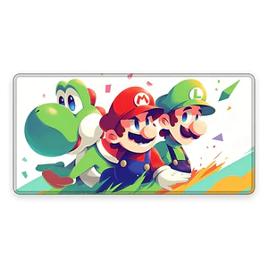 Mousepad Gamer Super Mario Trio Yoshi Formato XXL