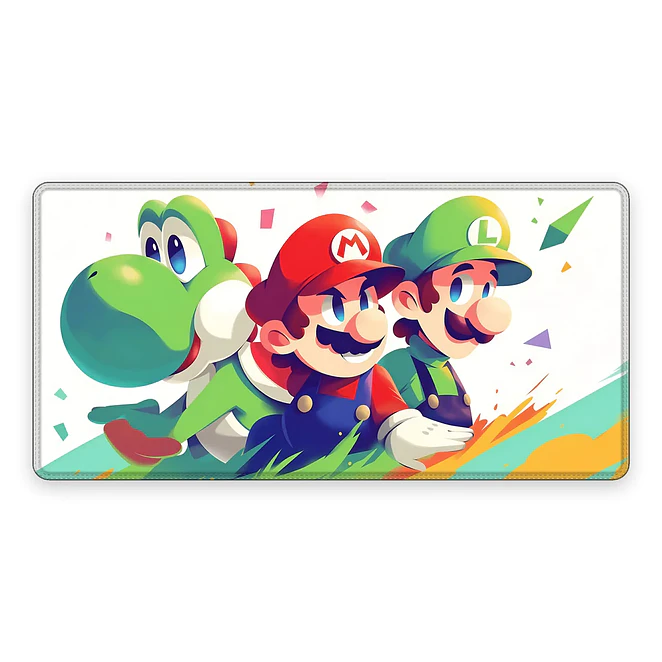 Mousepad Gamer Super Mario Trio Yoshi Formato XXL 1