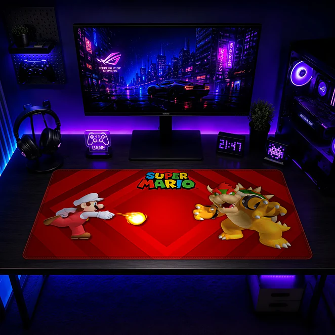 Mousepad Super Mario Mario vs Bowser Waterproof 2