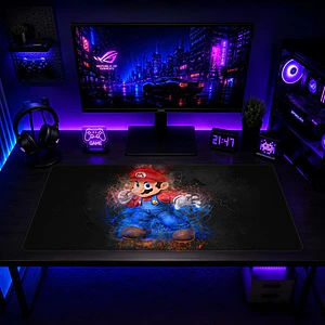 Mousepad Gamer Super Mario Fuego Arte Formato XXL