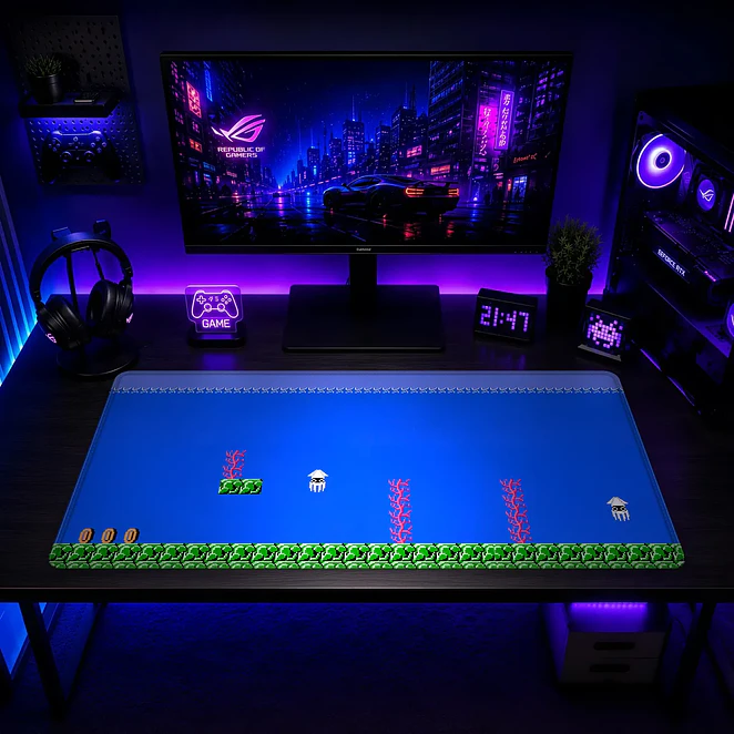 Mousepad Super Mario Nivel Acuatico Waterproof 2