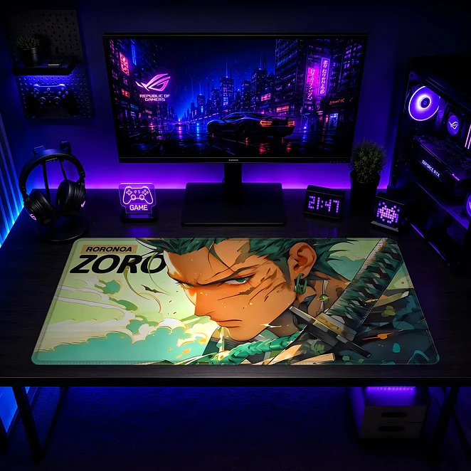 Mousepad One Piece Zoro Wanted Waterproof 2