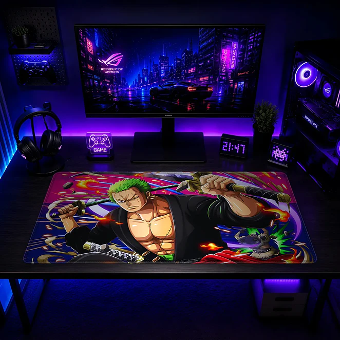 Mousepad Gamer One Piece Zoro Tres Espadas Formato XXL 2