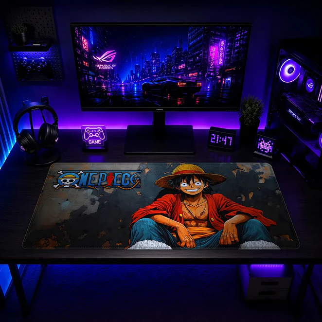 Mousepad Gamer One Piece Luffy Relajado Formato XXL 2