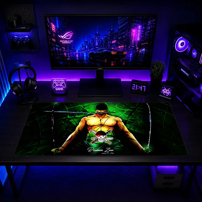 Mousepad One Piece Zoro Sombras Waterproof 2