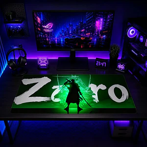 Mousepad Gamer One Piece Zoro Silueta Formato XXL