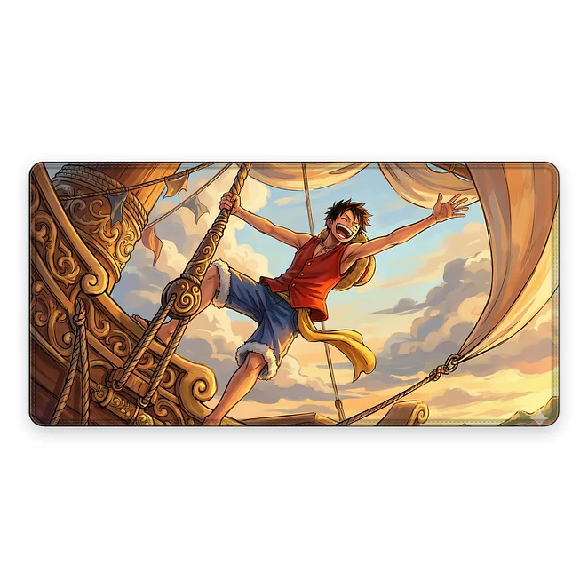 Mousepad Gamer One Piece Luffy Barco Vela Formato XXL 1