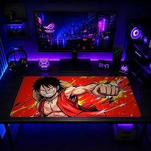 Mousepad One Piece Luffy Puno Rojo Arte Waterproof