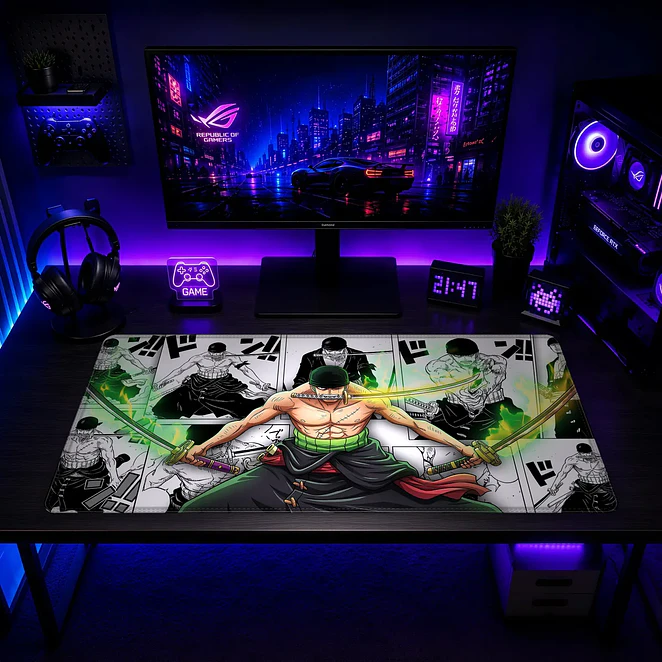 Mousepad XL One Piece Zoro Manga Verde Premium 2