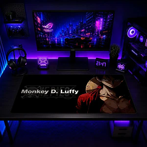 Mousepad Gamer One Piece Monkey D Luffy Negro Formato XXL
