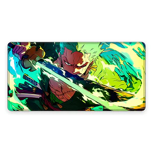 Mousepad Anime One Piece Zoro Green Dynamic XL