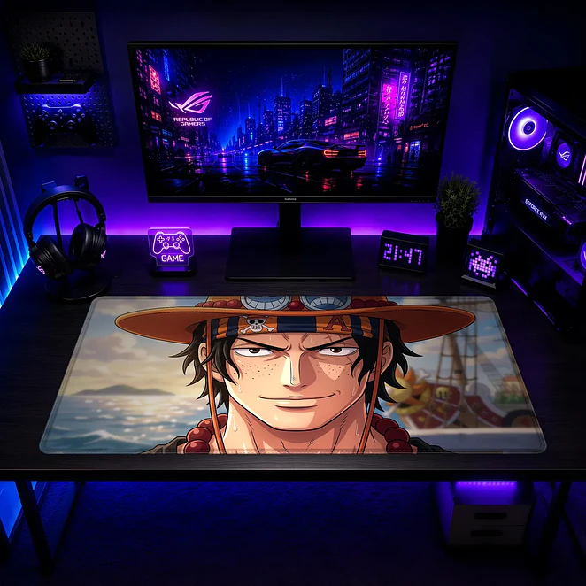 Mousepad One Piece Ace Sombrero Waterproof 2