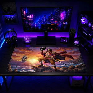 Mousepad One Piece Roger Atardecer Waterproof