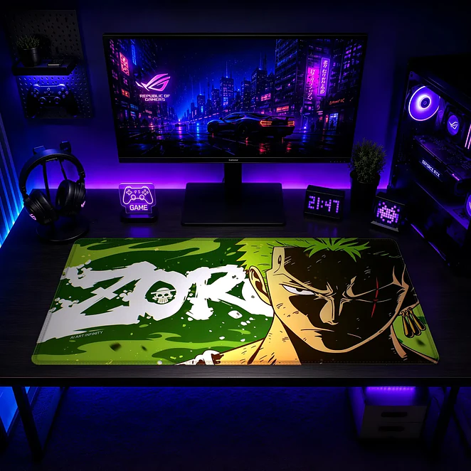 Mousepad Gamer One Piece Zoro Verde Rostro Formato XXL 2