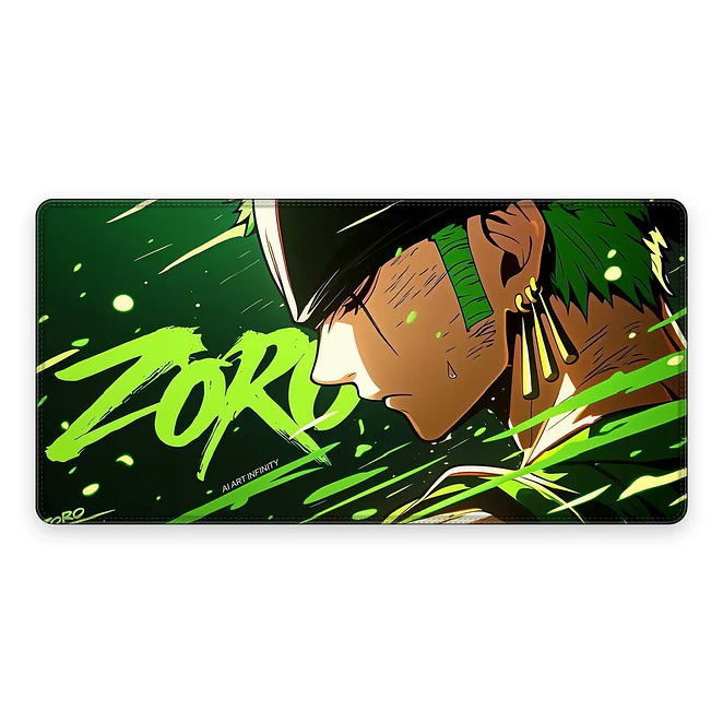 Mousepad One Piece Zoro Green Comic Waterproof 1