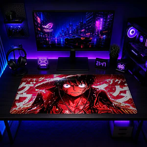 Mousepad XL One Piece Luffy Rojo Kanji Premium