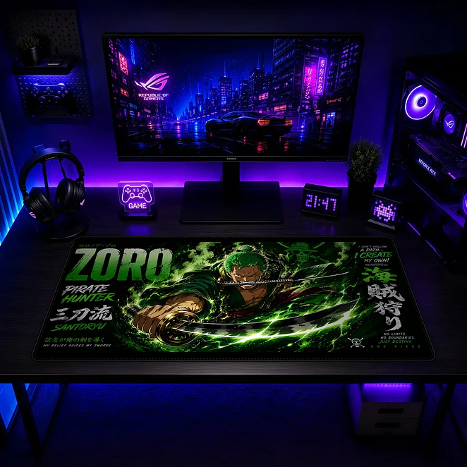Mousepad Anime One Piece Zoro Card XL 2
