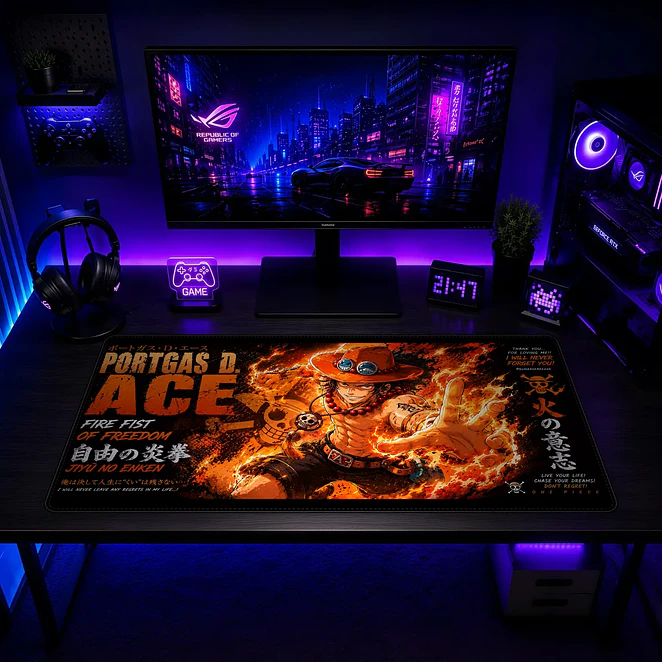 Mousepad One Piece Ace Card Waterproof 2