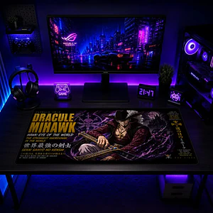 Mousepad Gamer One Piece Mihawk Card Formato XXL