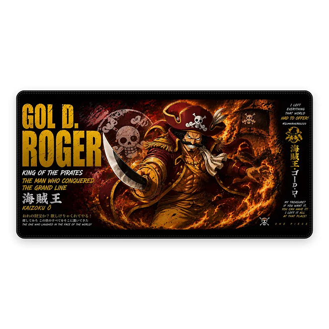 Mousepad Gamer One Piece Gol D Roger Card Formato XXL 1