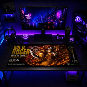 Mousepad Gamer One Piece Gol D Roger Card Formato XXL