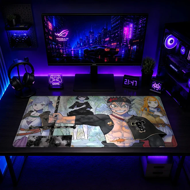 Mousepad XL Black Clover Asta Yuno Collage Premium 2
