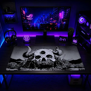 Mousepad Black Clover Cráneo Blanco Símbolo Waterproof
