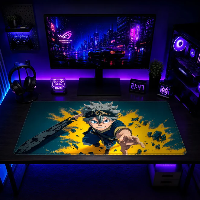 Mousepad Anime Black Clover Asta Amarillo Energía XL 2