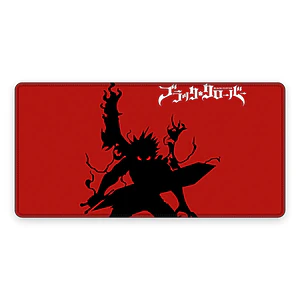 Mousepad Black Clover Asta Rojo Logo Oficial Waterproof
