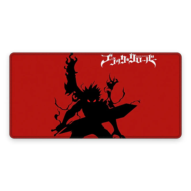Mousepad Black Clover Asta Rojo Logo Oficial Waterproof 1