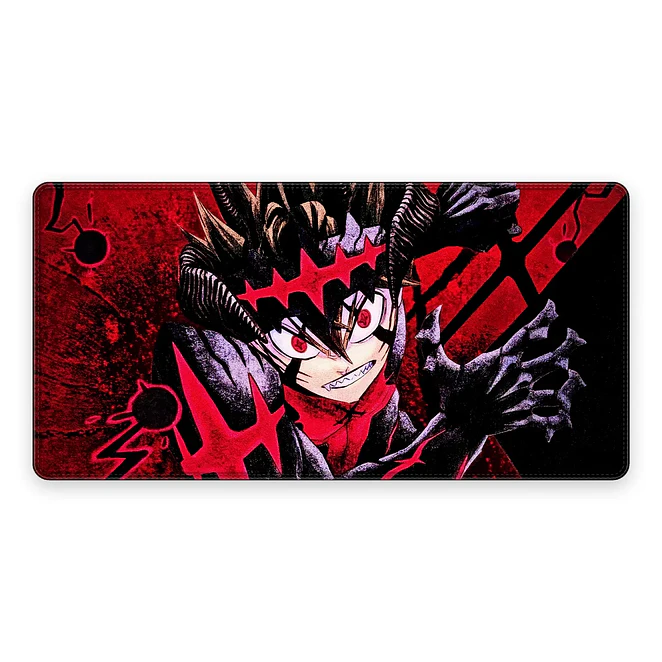 Mousepad XL Black Clover Asta Manga Rojo Fuego Premium 1
