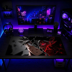 Mousepad Anime Black Clover Asta Cadenas Rojo Poder XL