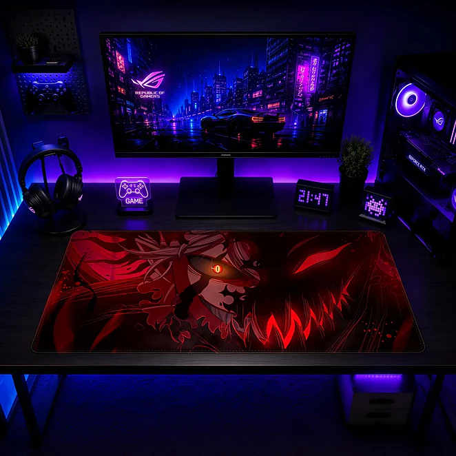 Mousepad Anime Black Clover Asta Cálido Dorado Fuego XL 2