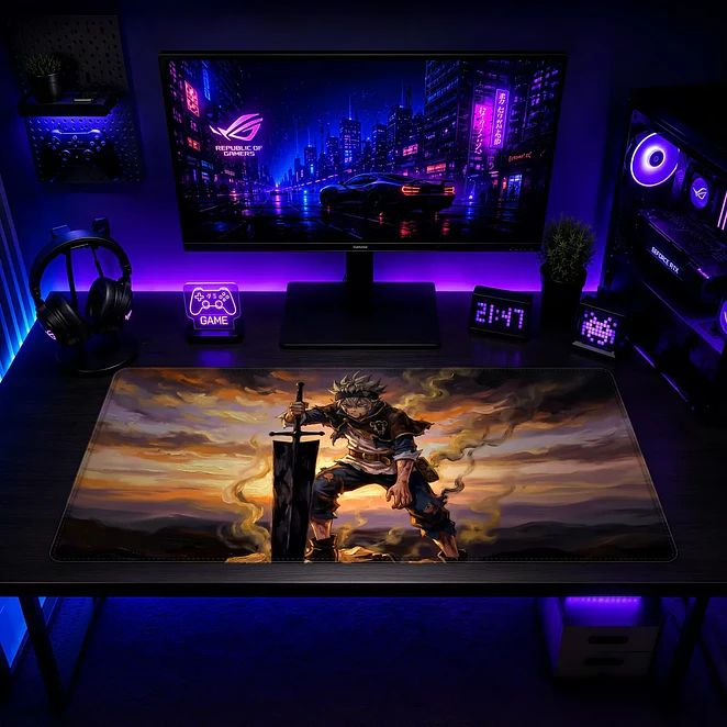 Mousepad XL Black Clover Asta Fuego Oro Supremo Premium 2