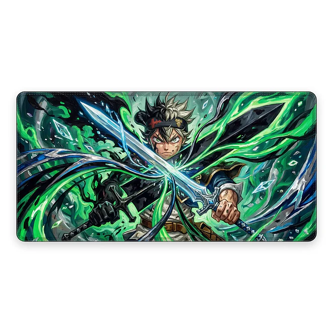 Mousepad Anime Black Clover Asta Verde Agua Fluidez XL 1