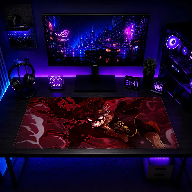 Mousepad Black Clover Yuno Rojo Transformación Waterproof 2