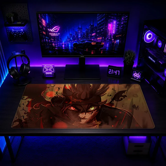 Mousepad Gamer Black Clover Asta Fuego Supremo Formato XXL 2