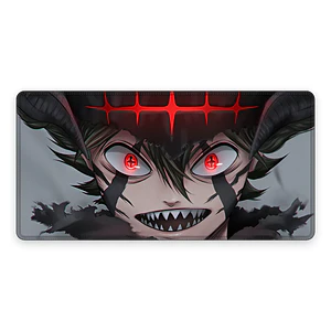 Mousepad Black Clover Asta Ojos Rojo Fuego Waterproof