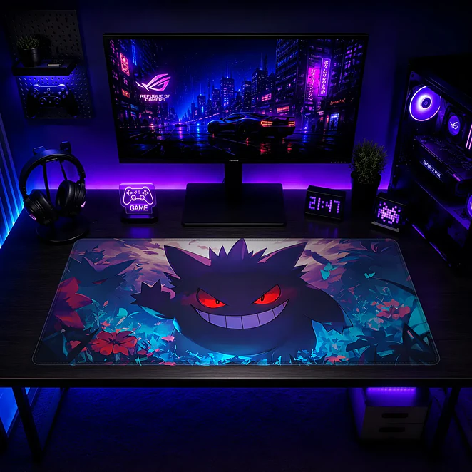 Mousepad Anime Pokemon Gengar Floral XL 2